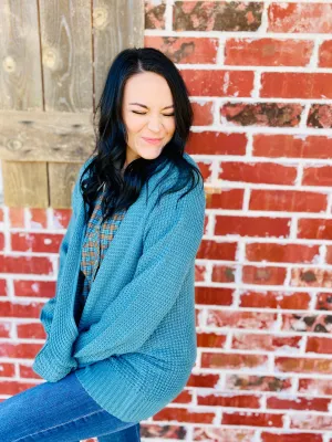** DOOR BUSTER** Spring Skies Light Waffle Knit Cardigan