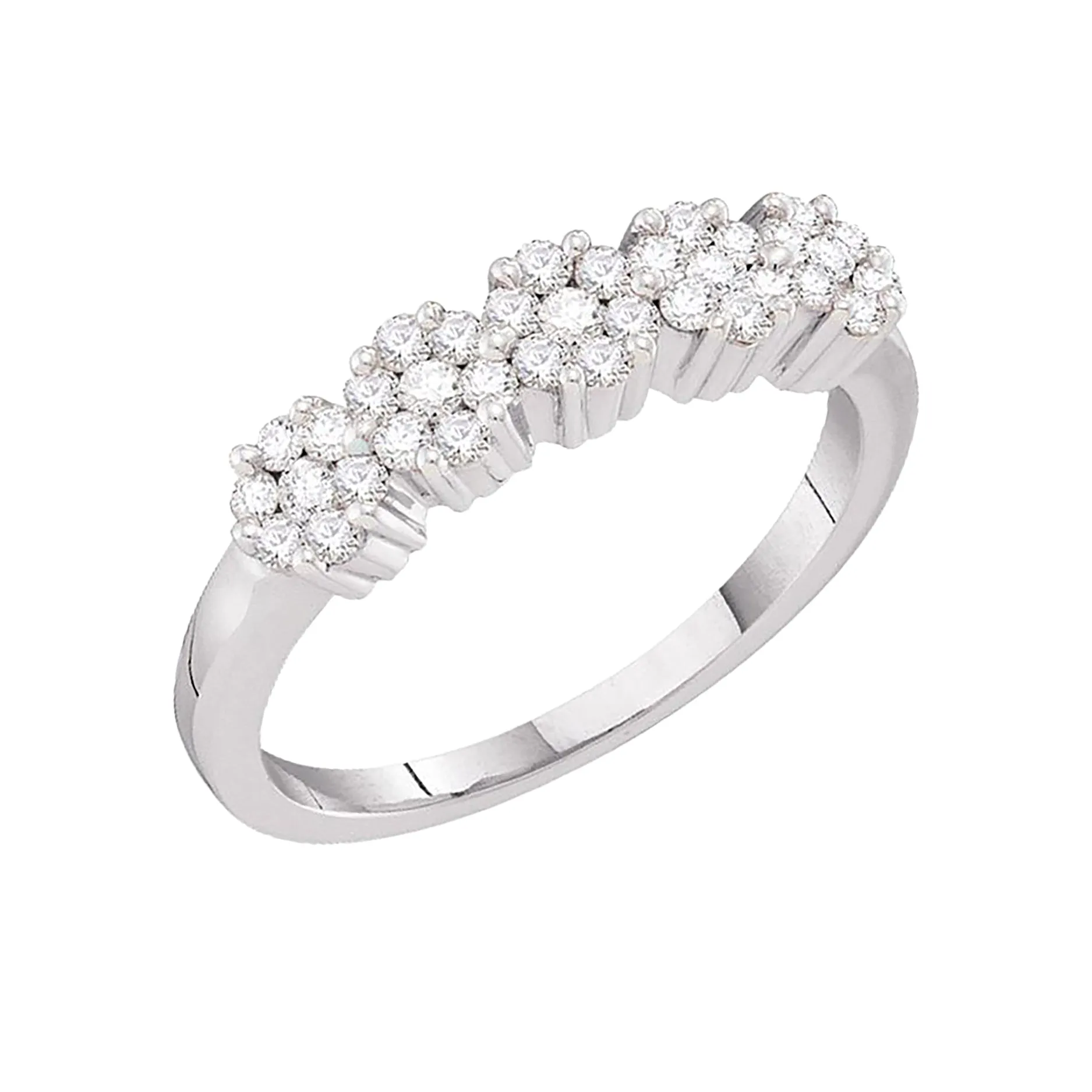 0.50ctw 5-Flower Diamond Fashion Band in White Gold