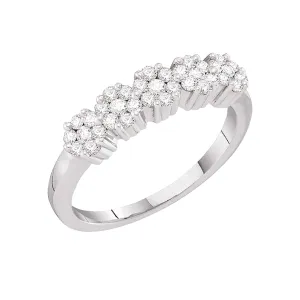 0.50ctw 5-Flower Diamond Fashion Band in White Gold