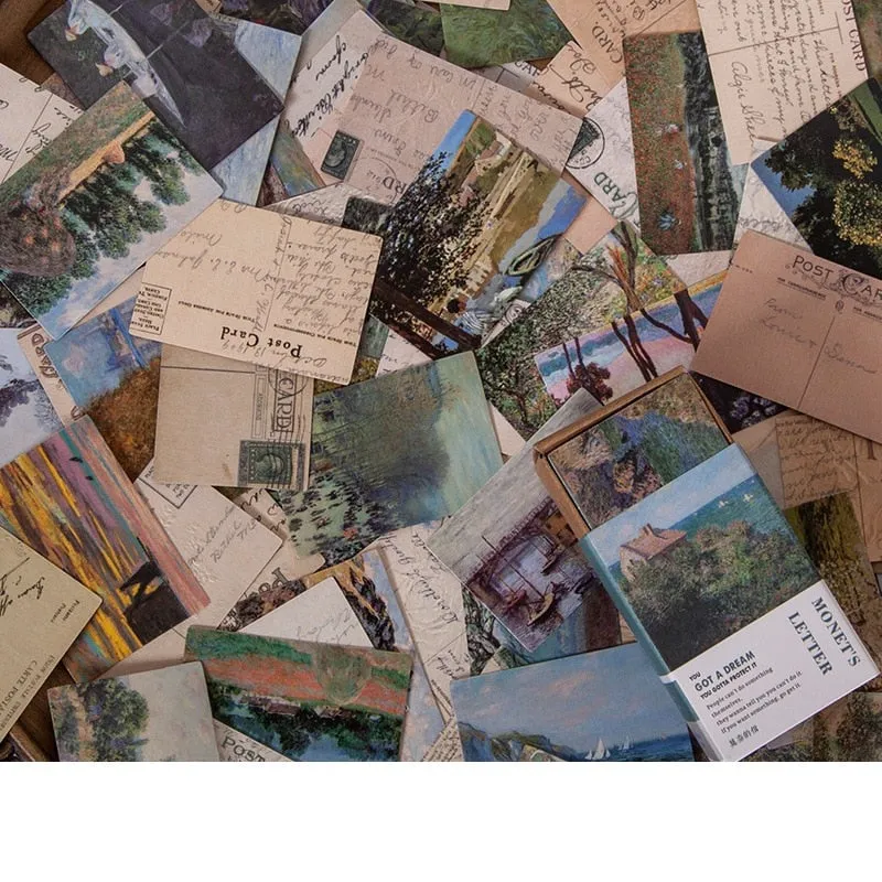 100pcs Vintage Plant Butterfly Kraft Paper Double-sided Note Cards