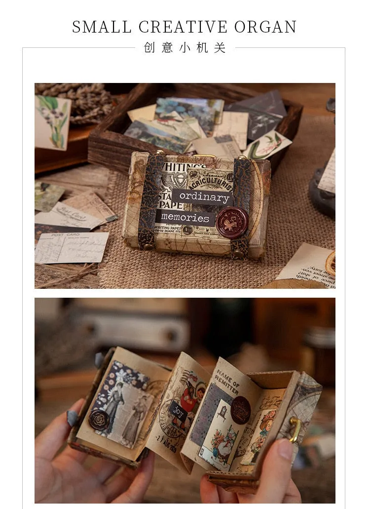 100pcs Vintage Plant Butterfly Kraft Paper Double-sided Note Cards