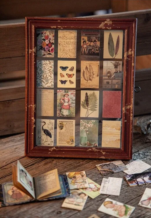100pcs Vintage Plant Butterfly Kraft Paper Double-sided Note Cards