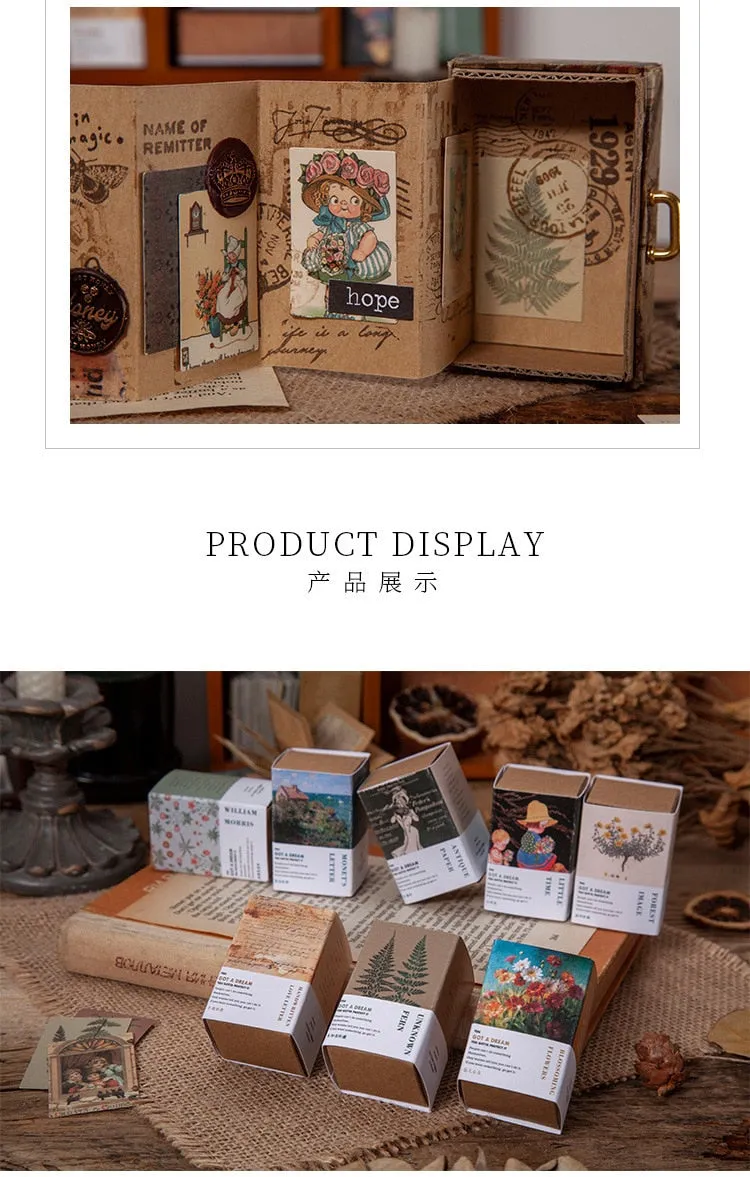 100pcs Vintage Plant Butterfly Kraft Paper Double-sided Note Cards
