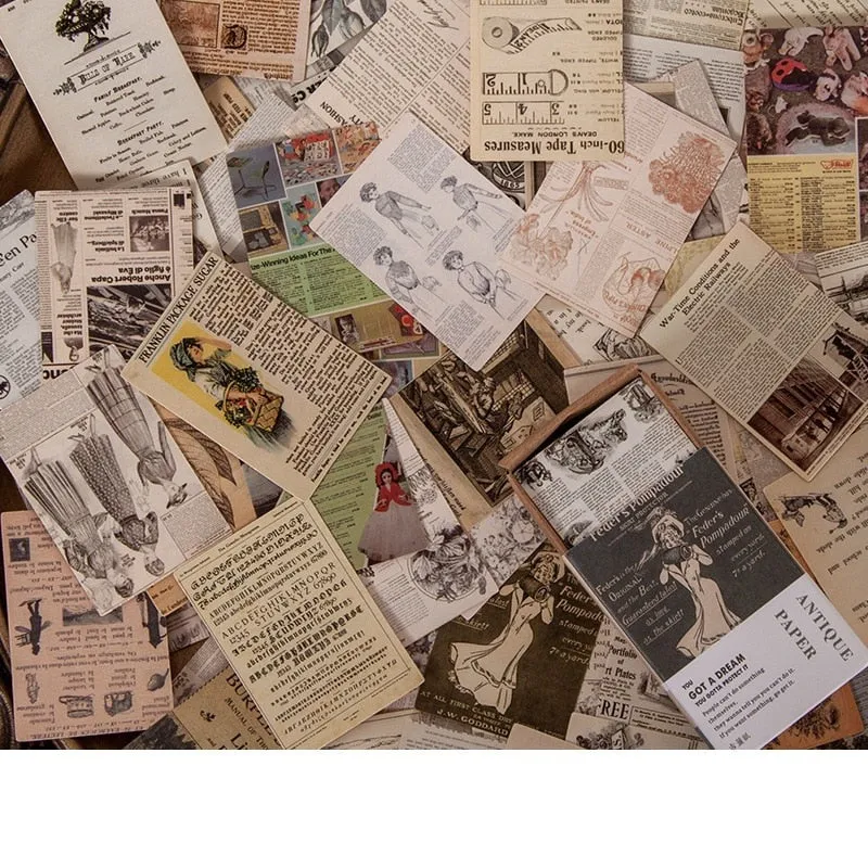 100pcs Vintage Plant Butterfly Kraft Paper Double-sided Note Cards