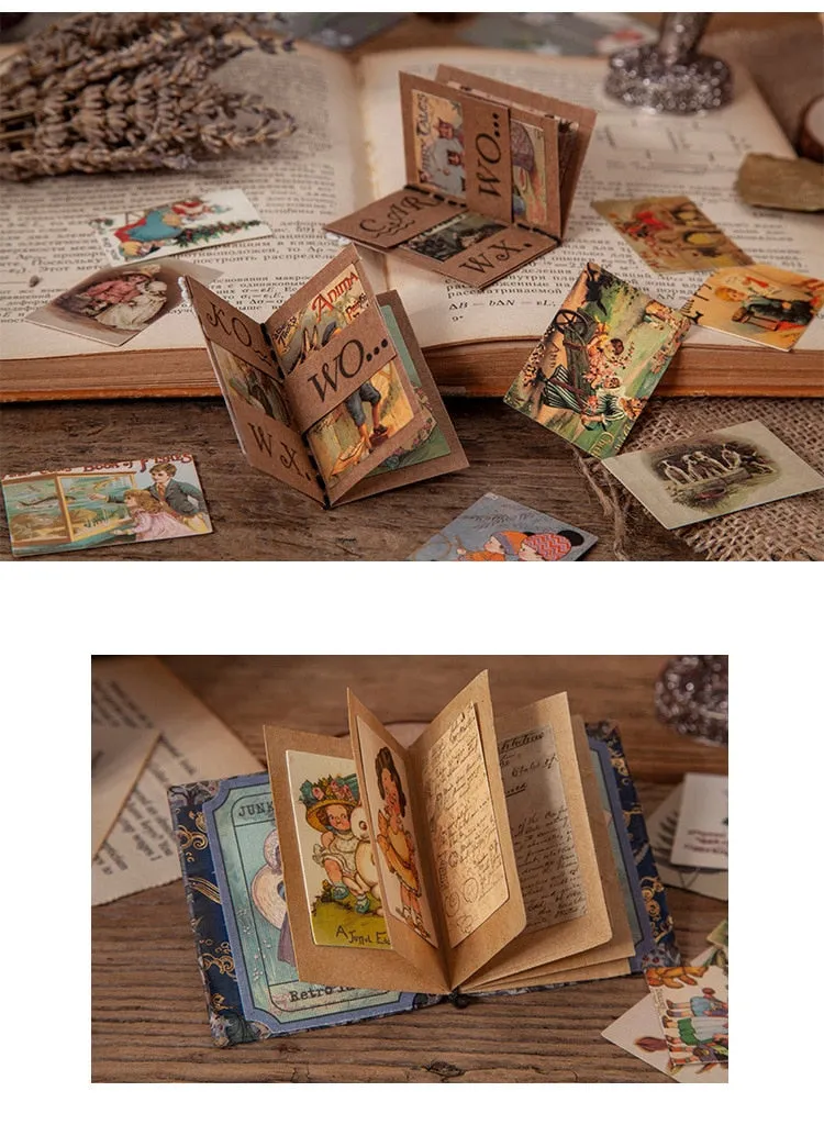 100pcs Vintage Plant Butterfly Kraft Paper Double-sided Note Cards
