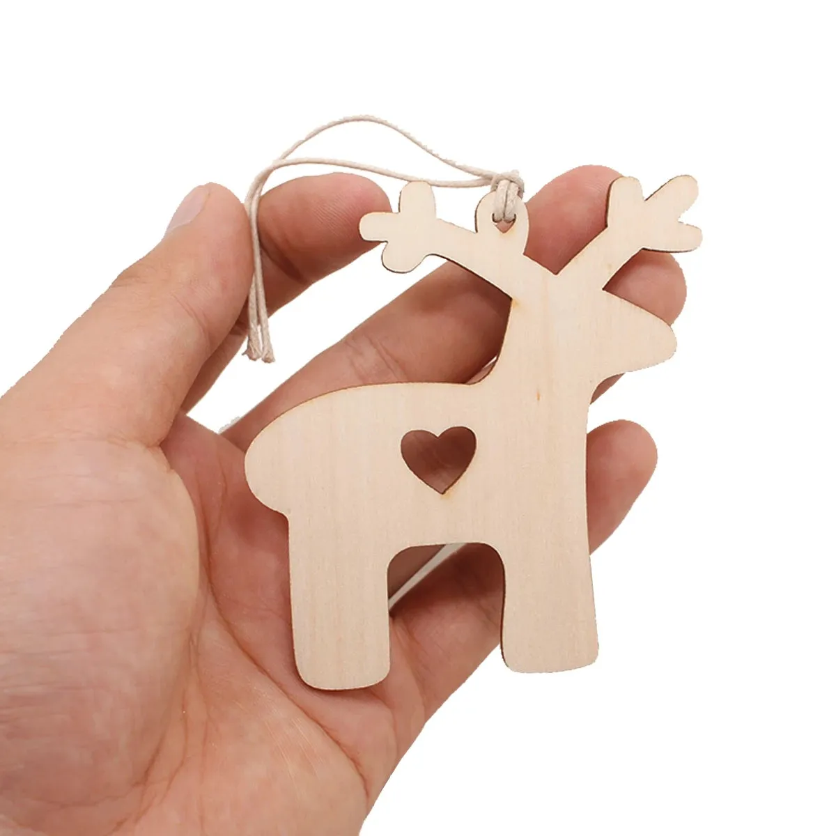 10PCS Wooden Tree Ornaments for Christmas Tree Hanging Craft DIY
