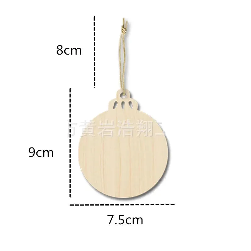 10PCS Wooden Tree Ornaments for Christmas Tree Hanging Craft DIY