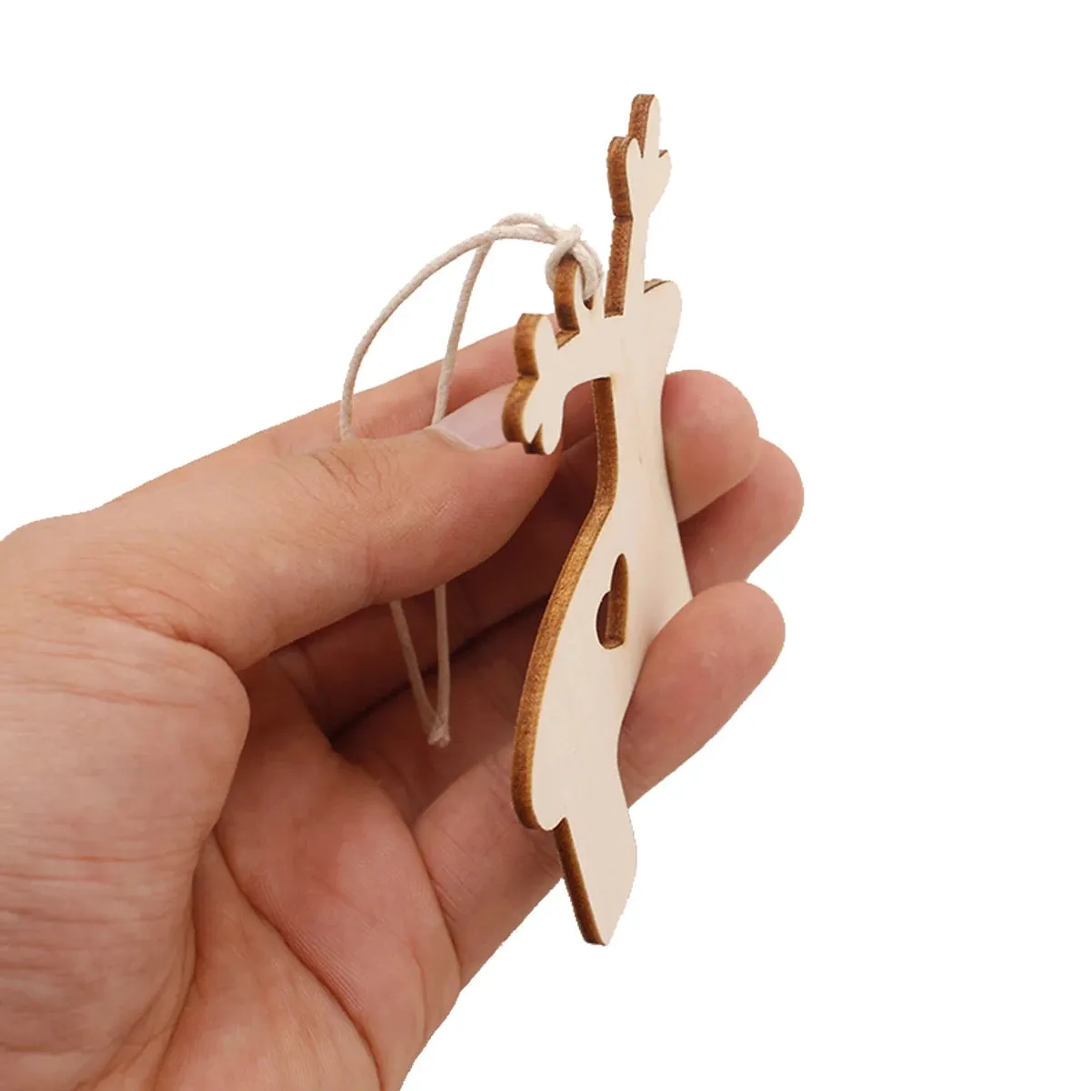 10PCS Wooden Tree Ornaments for Christmas Tree Hanging Craft DIY