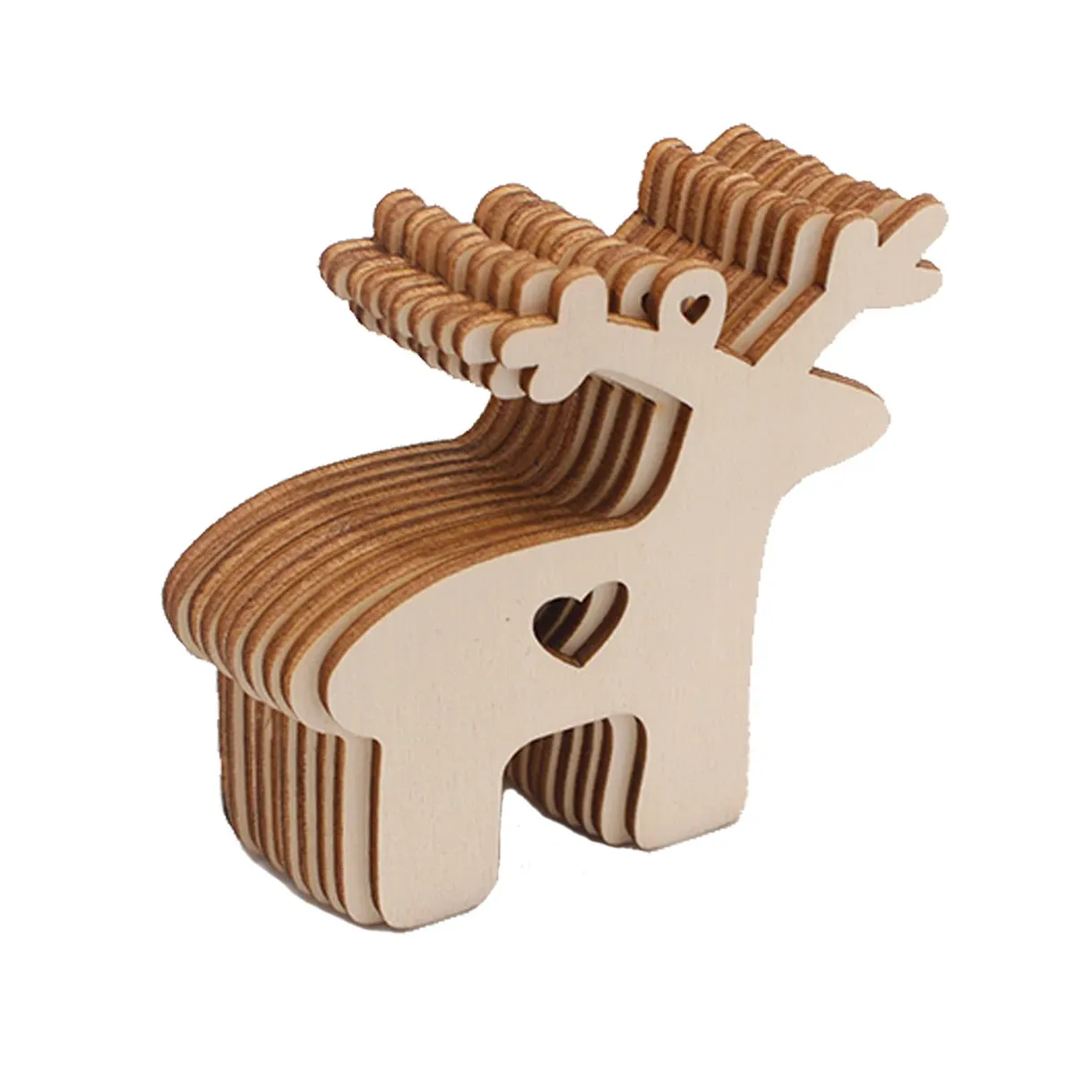 10PCS Wooden Tree Ornaments for Christmas Tree Hanging Craft DIY