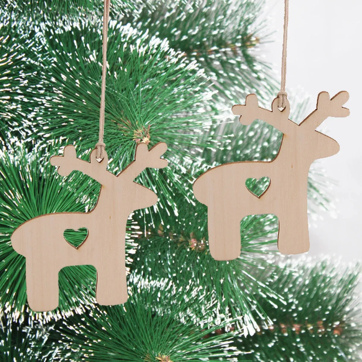 10PCS Wooden Tree Ornaments for Christmas Tree Hanging Craft DIY