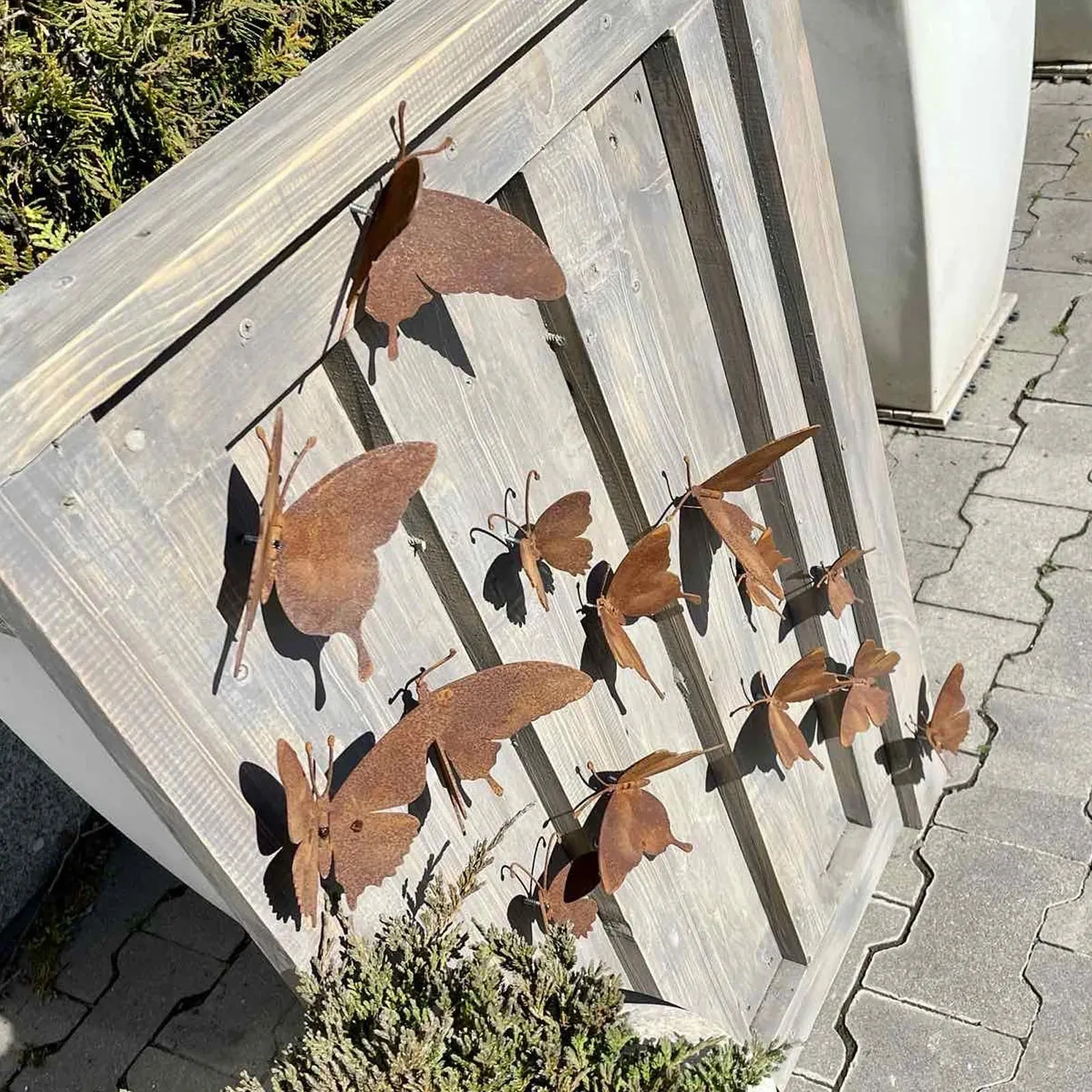 15 Pcs Rustic Metal Butterflies Rusty Metal Garden Decor Wall Art