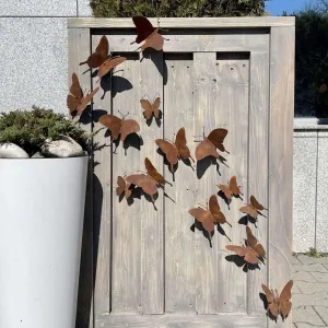 15 Pcs Rustic Metal Butterflies Rusty Metal Garden Decor Wall Art