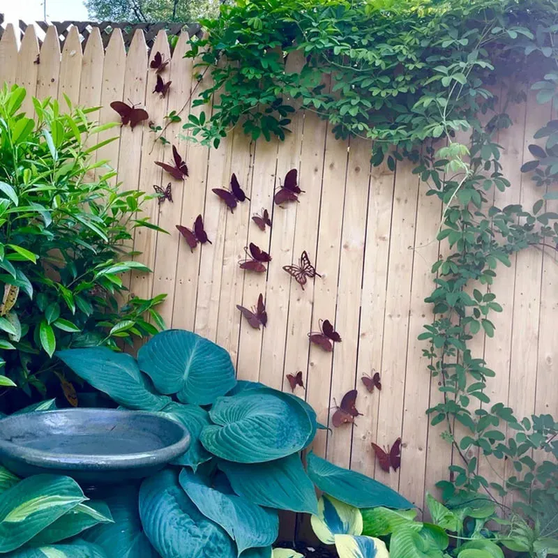 15 Pcs Rustic Metal Butterflies Rusty Metal Garden Decor Wall Art