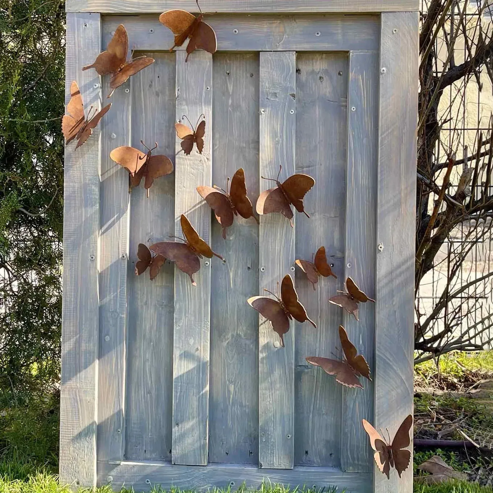 15 Pcs Rustic Metal Butterflies Rusty Metal Garden Decor Wall Art