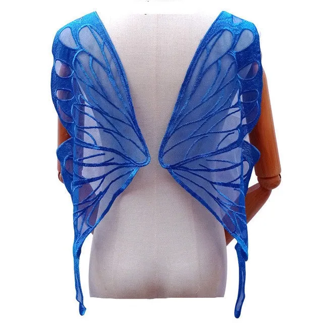 1Pair Butterfly Wings Embroidered Large DIY Appliqué 65X23cm