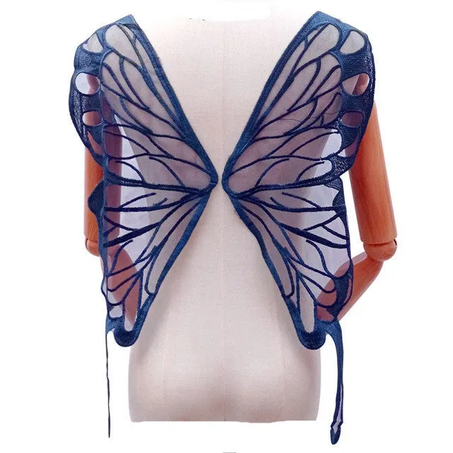 1Pair Butterfly Wings Embroidered Large DIY Appliqué 65X23cm