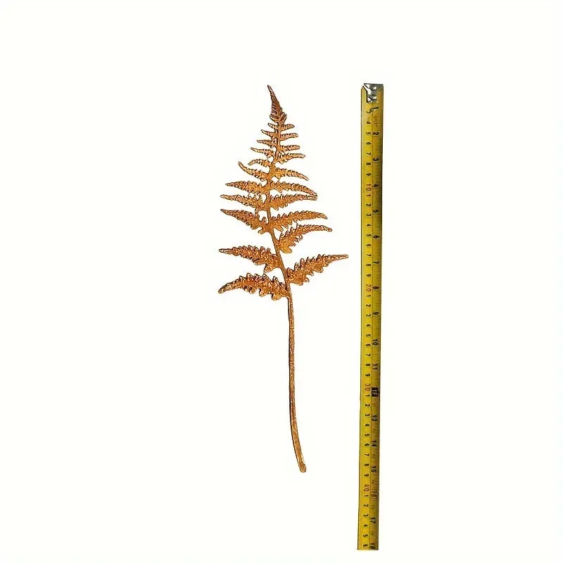 1pc Fern Fronds Rusty Metal Plant Stake Home And Garden Decor