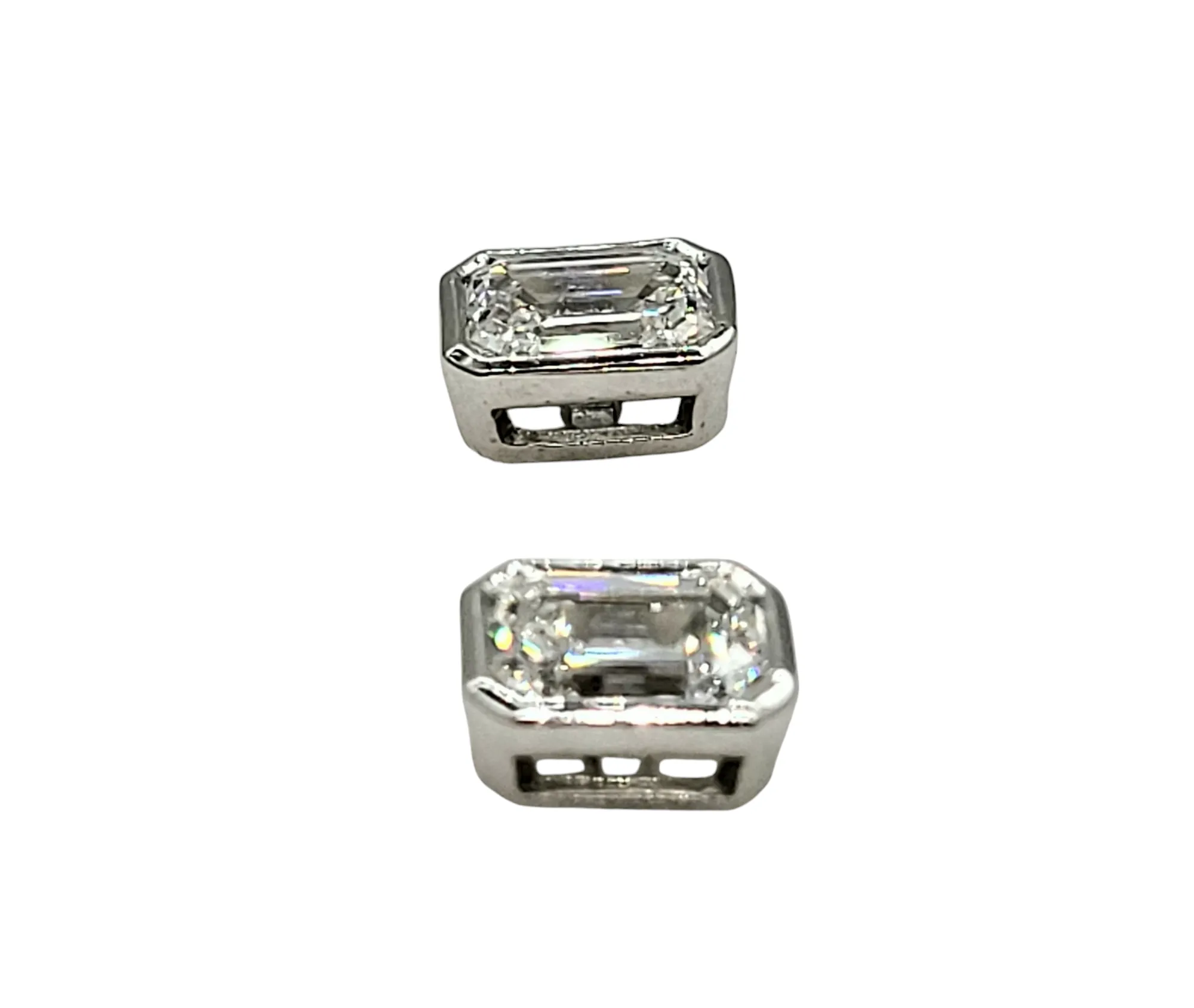 2.04 Carat Emerald Cut Lab Grown Diamond Studs