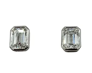 2.04 Carat Emerald Cut Lab Grown Diamond Studs