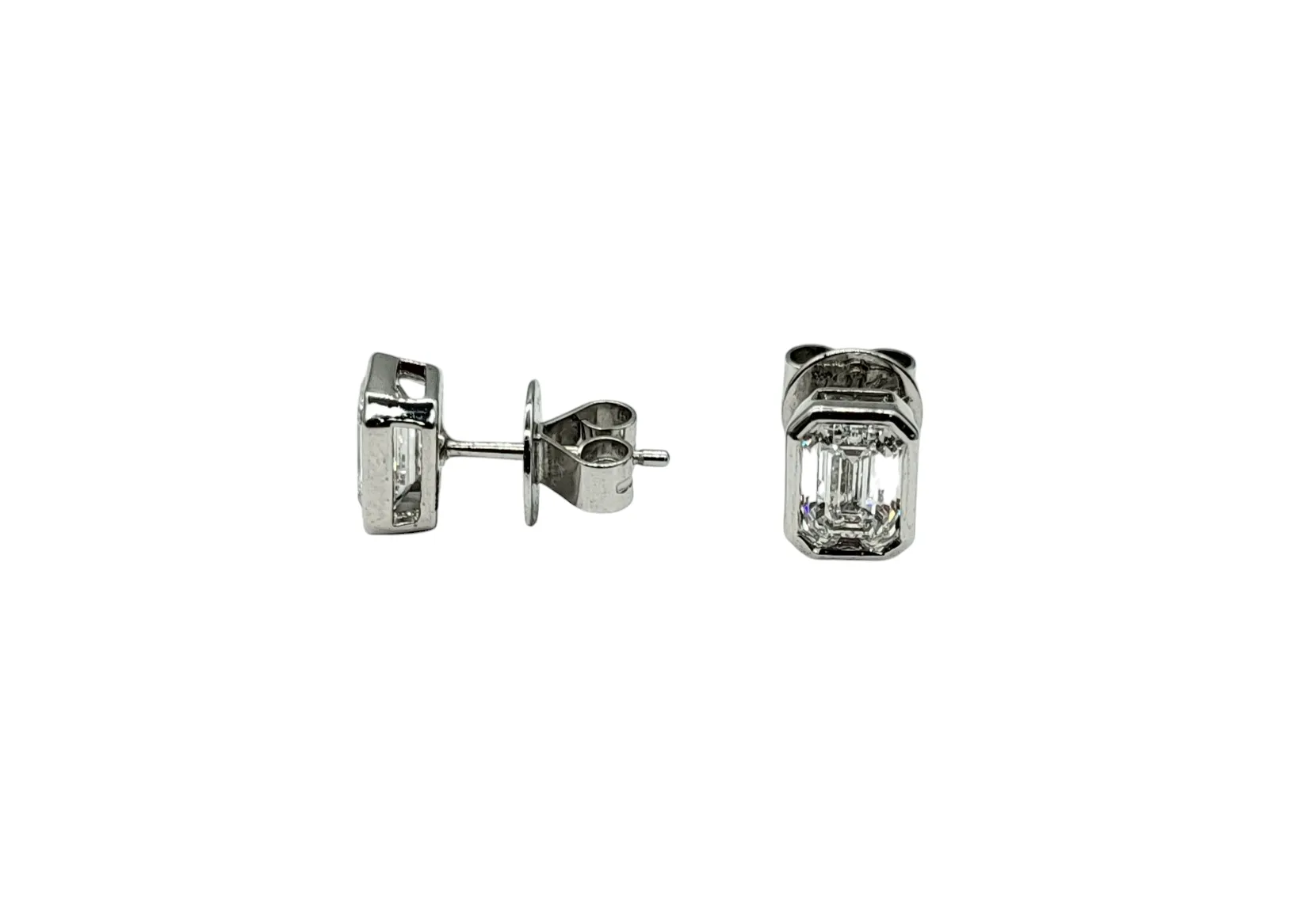 2.04 Carat Emerald Cut Lab Grown Diamond Studs