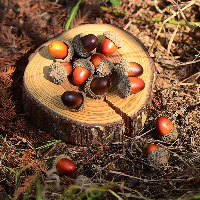 20/50pcs Acorns Mini Artificial Artificial Christmas Decor