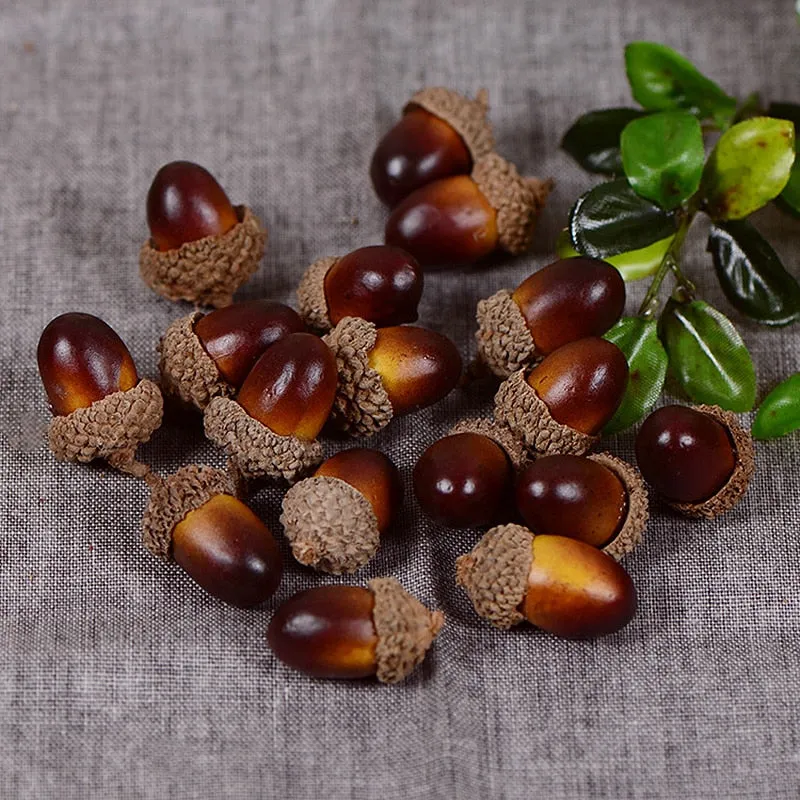 20/50pcs Acorns Mini Artificial Artificial Christmas Decor
