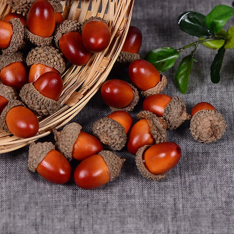 20/50pcs Acorns Mini Artificial Artificial Christmas Decor