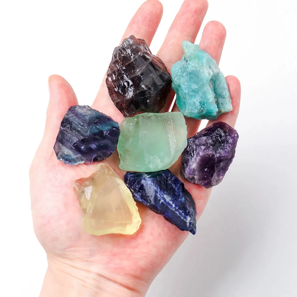 20pc Natural Crystal Gift Box Amethyst Raw Stone Selenite Healing Stones