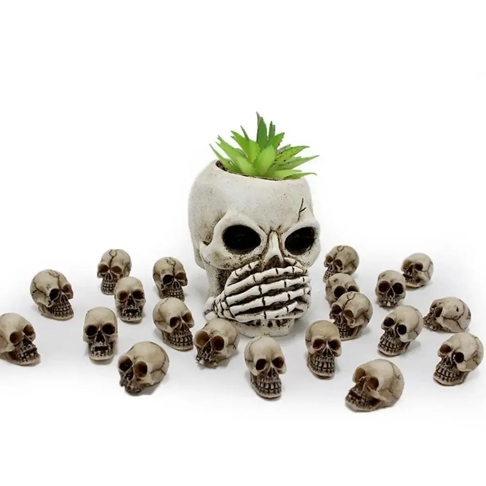20pcs Mini Skulls Decor Skeleton Heads DIY Halloween Crafts Decoration