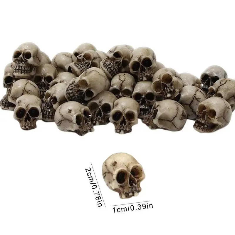 20pcs Mini Skulls Decor Skeleton Heads DIY Halloween Crafts Decoration