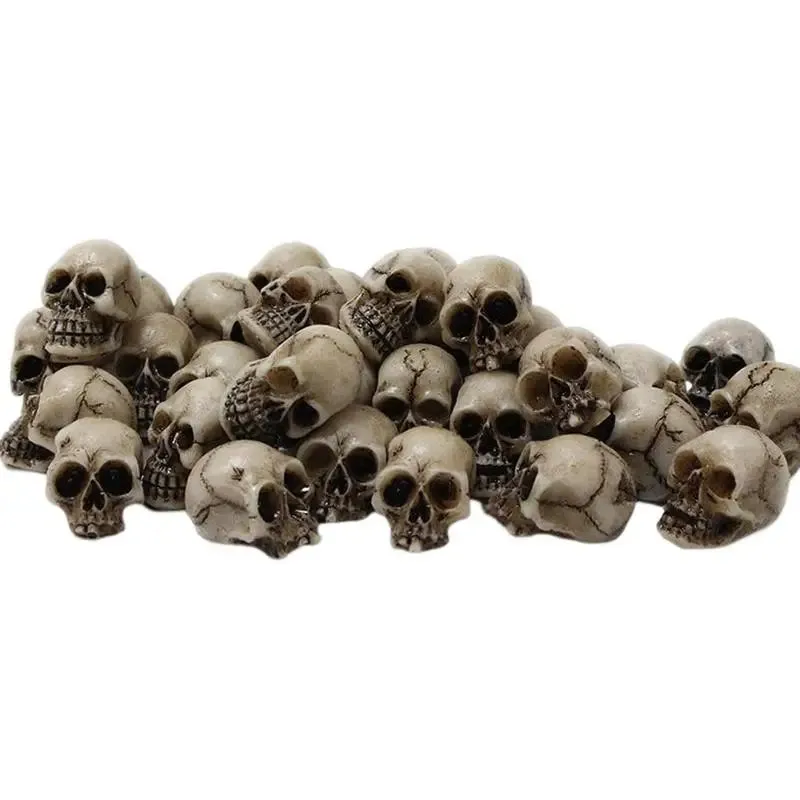 20pcs Mini Skulls Decor Skeleton Heads DIY Halloween Crafts Decoration