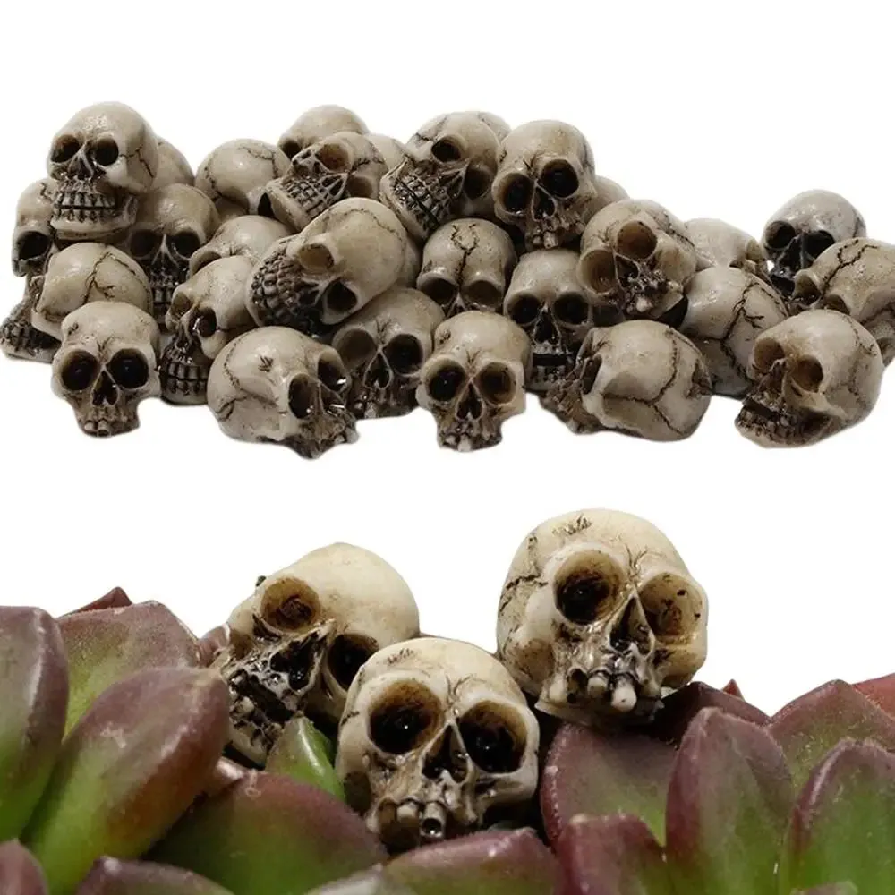 20pcs Mini Skulls Decor Skeleton Heads DIY Halloween Crafts Decoration