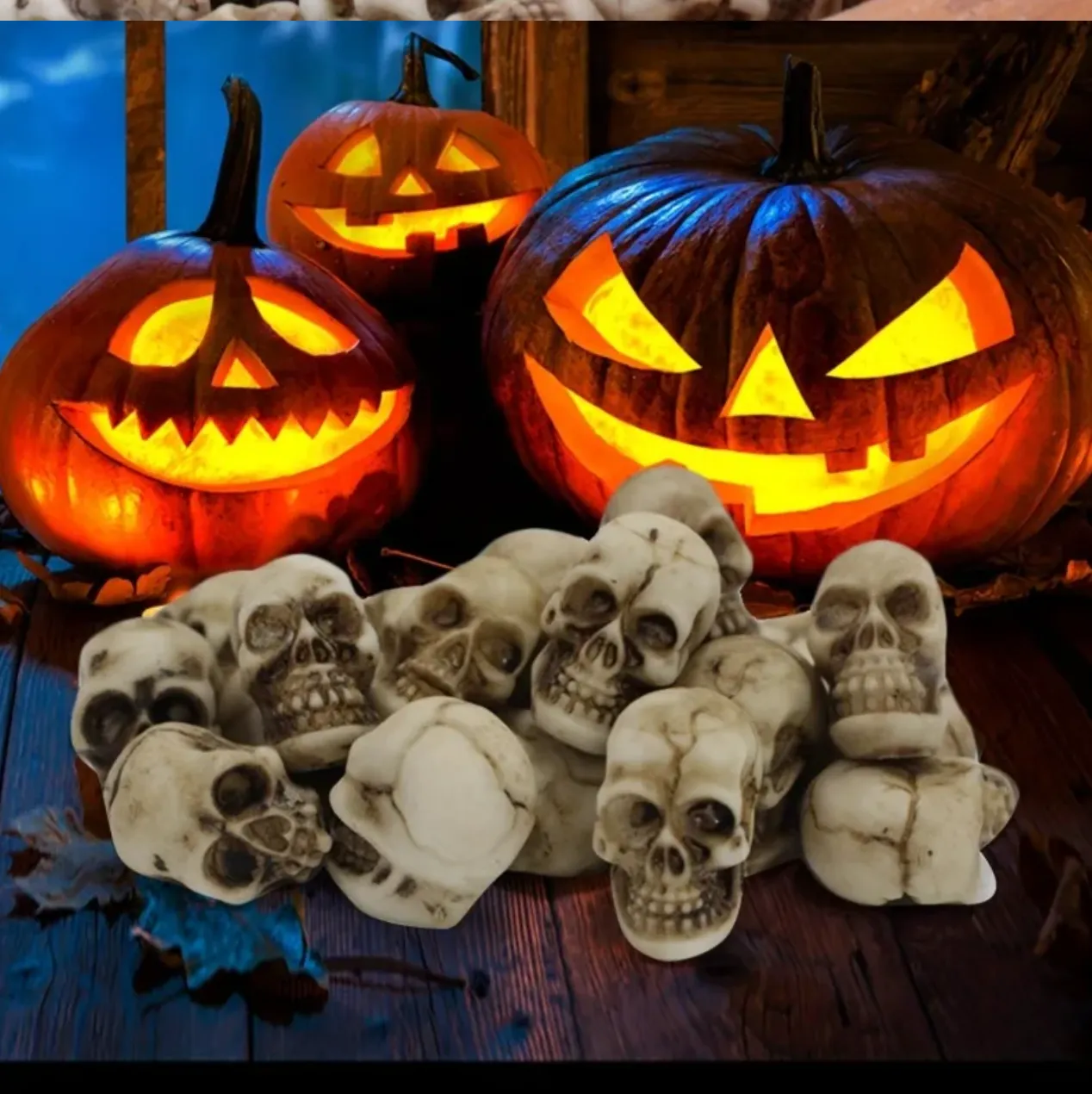 20pcs Mini Skulls Decor Skeleton Heads DIY Halloween Crafts Decoration