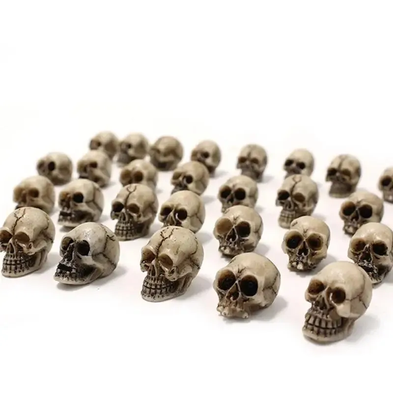 20pcs Mini Skulls Decor Skeleton Heads DIY Halloween Crafts Decoration