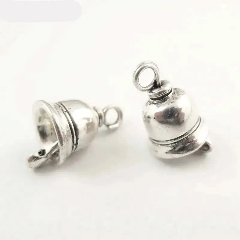25 Small Bell Shape Charms Antique Silver Colour DIY Jewellery Making Charms