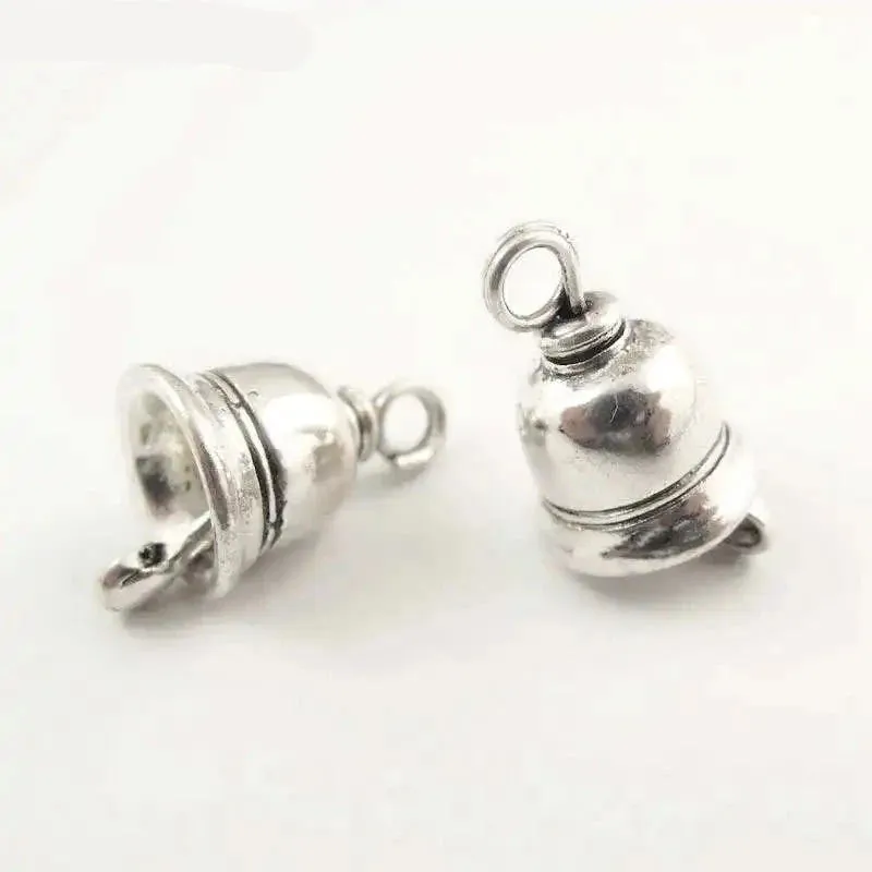 25 Small Bell Shape Charms Antique Silver Colour DIY Jewellery Making Charms
