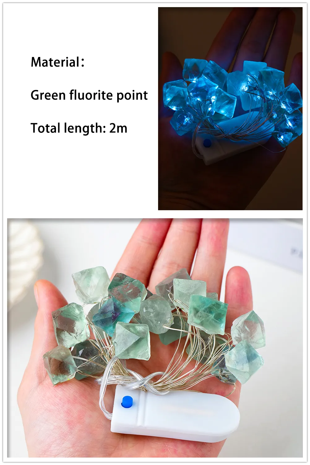 2M Natural Quartz Crystal Energy String Lights