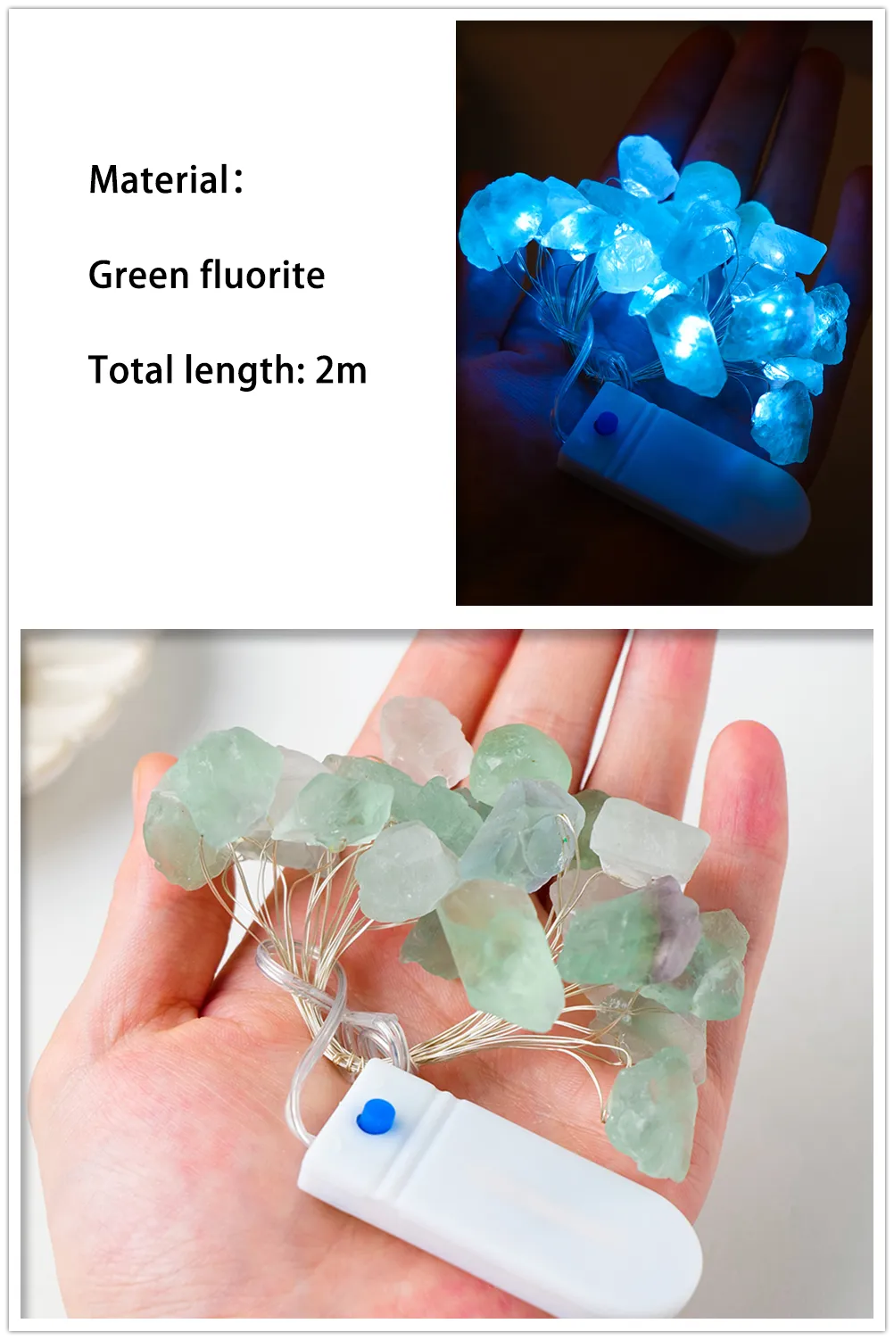 2M Natural Quartz Crystal Energy String Lights