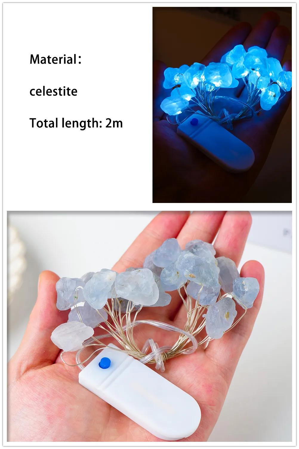 2M Natural Quartz Crystal Energy String Lights