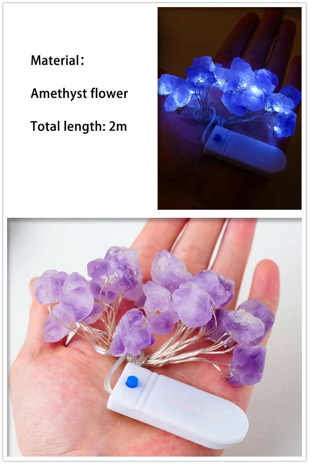 2M Natural Quartz Crystal Energy String Lights