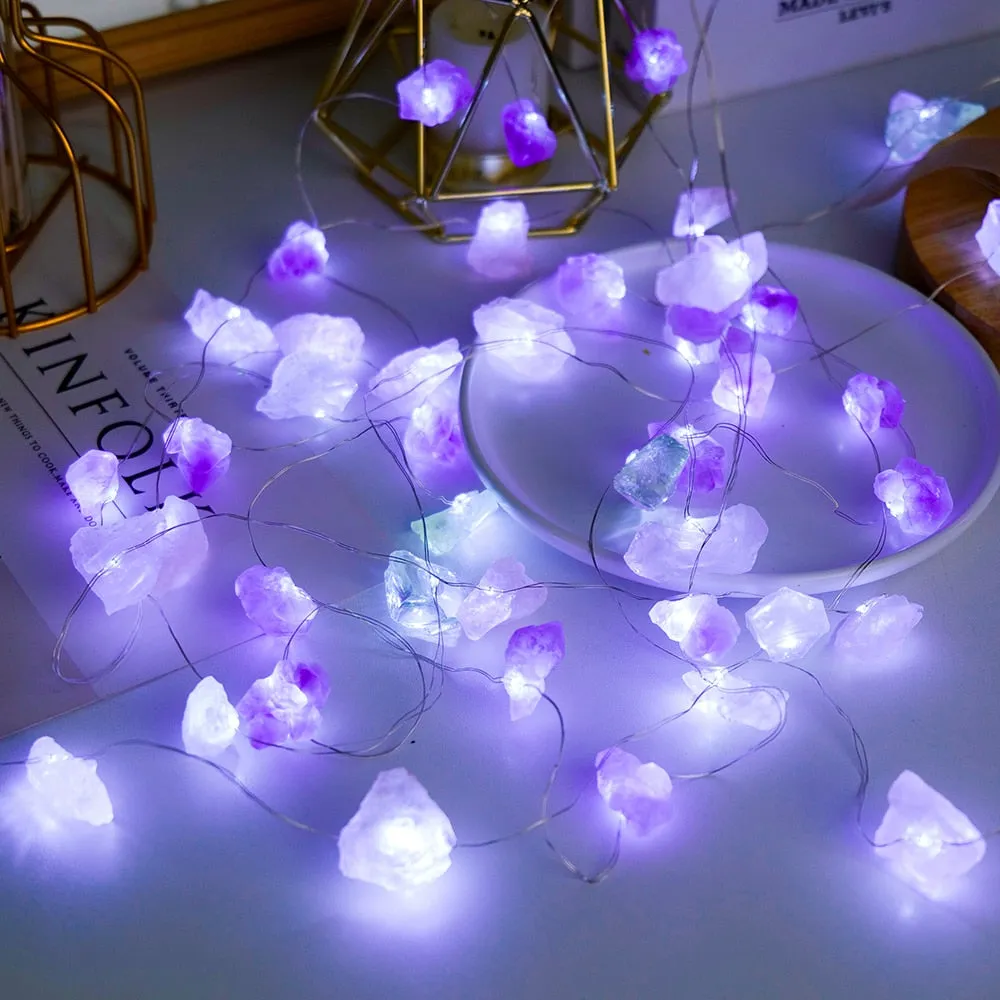 2M Natural Quartz Crystal Energy String Lights