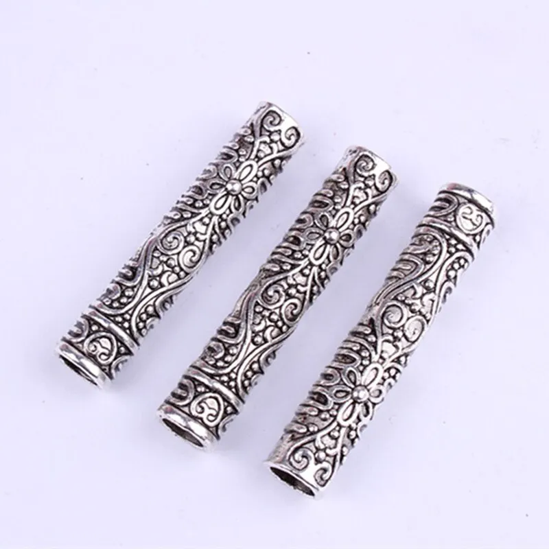 2Pcs Dreadlock Cuffs Braid Beads Beard Tubes