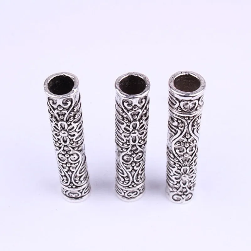 2Pcs Dreadlock Cuffs Braid Beads Beard Tubes