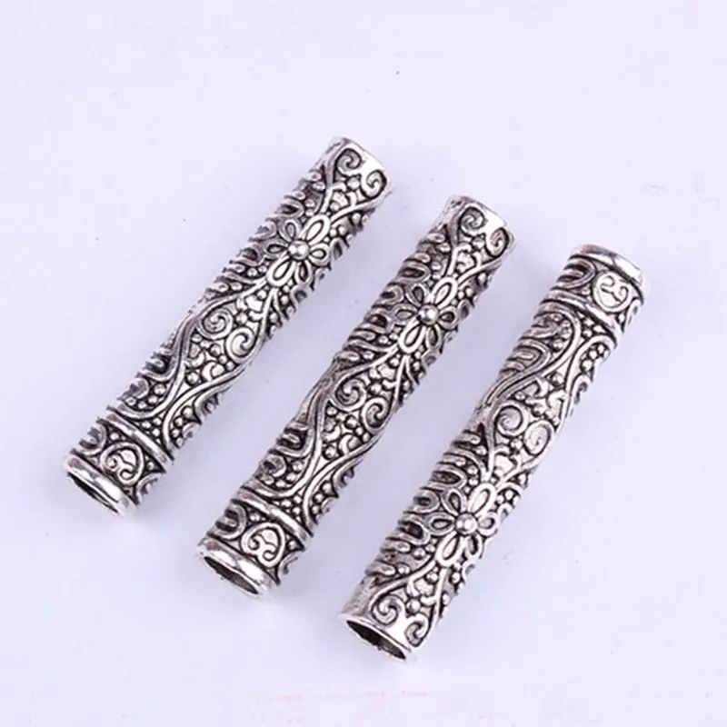 2Pcs Dreadlock Cuffs Braid Beads Beard Tubes