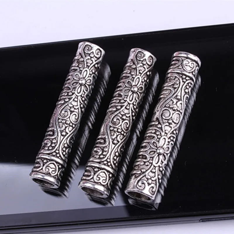2Pcs Dreadlock Cuffs Braid Beads Beard Tubes