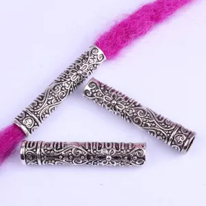 2Pcs Dreadlock Cuffs Braid Beads Beard Tubes