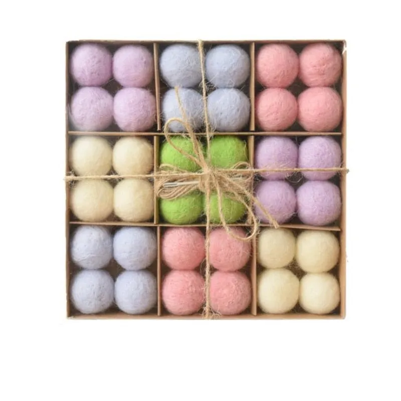 36pc/box Wool Felt Balls Xmas Tree Ornaments