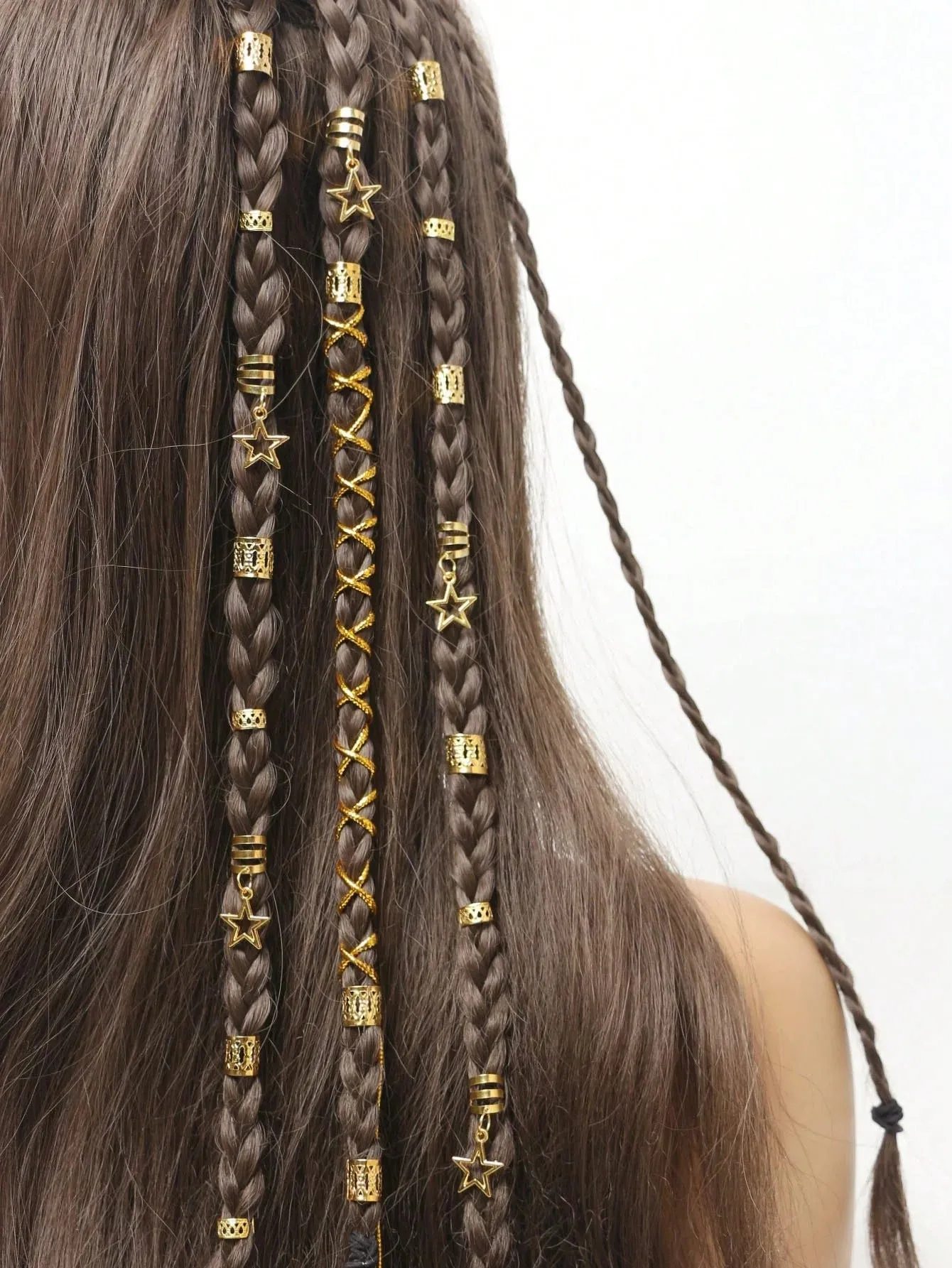 36pcs Mixed Sets Hair Ring Clips Dread Locks Hair Braiding Metal Cuffs