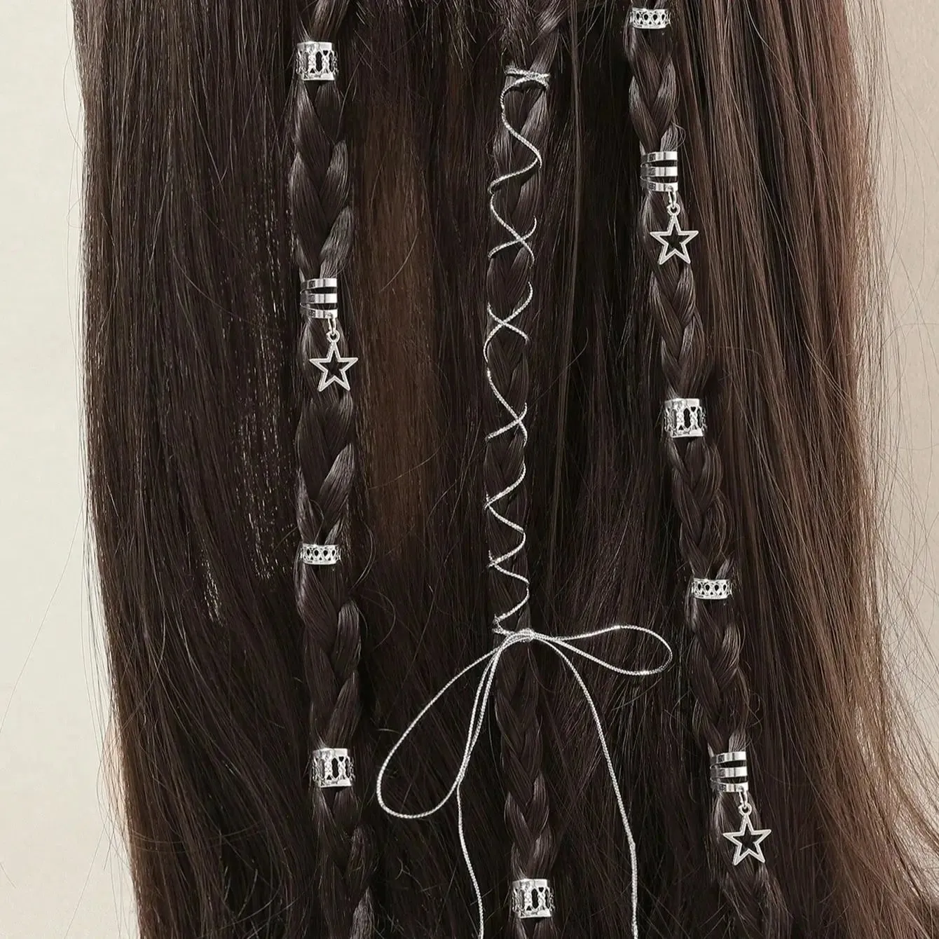 36pcs Mixed Sets Hair Ring Clips Dread Locks Hair Braiding Metal Cuffs