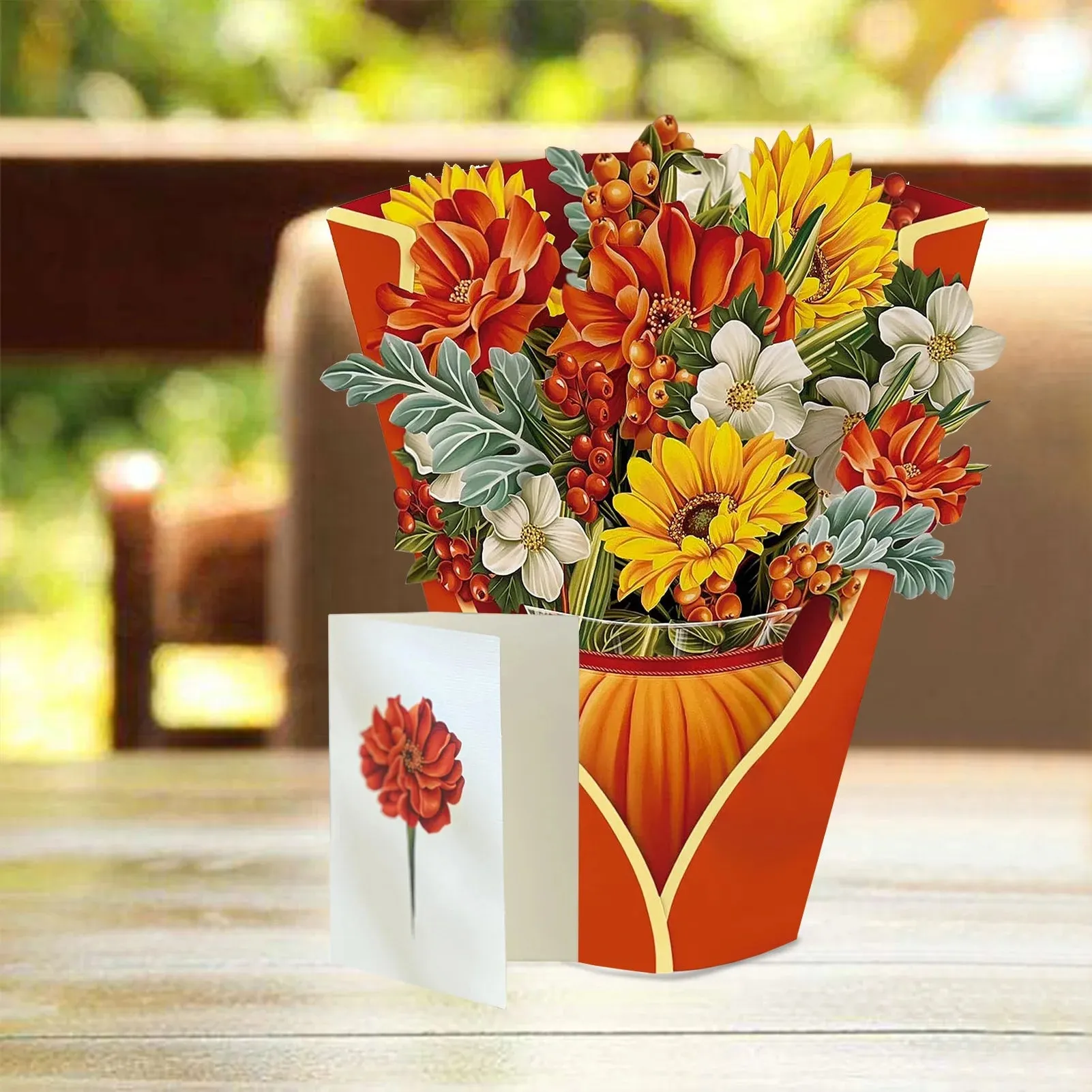 3D Flower Bouquet Greeting Card A4 Size